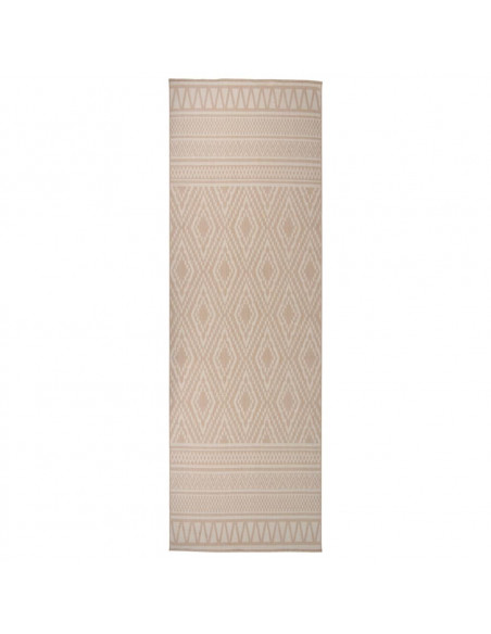 Tappeto da Esterni a Tessitura Piatta 80x250 cm Strisce Marroni