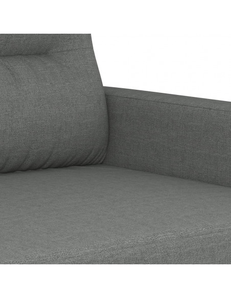Set di Divani 3 pz con Cuscini Grigio Scuro in Tessuto