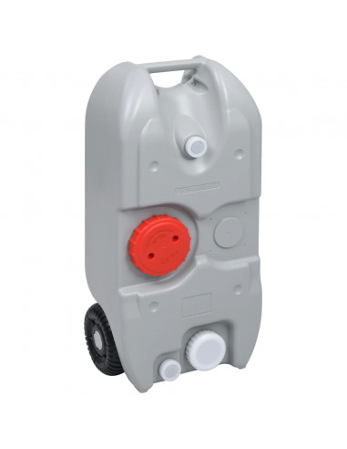 Serbatoio d'Acqua con Ruote per Campeggio 40 L Grigio