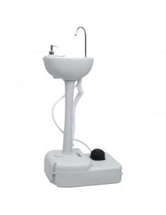 Lavandino con Supporto Portatile da Campeggio Grigio 20 L 2