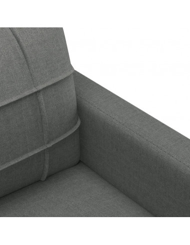 Set di Divani 3 pz con Cuscini Grigio Scuro in Tessuto