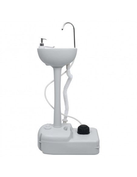 Lavandino con Supporto Portatile da Campeggio Grigio 20 L