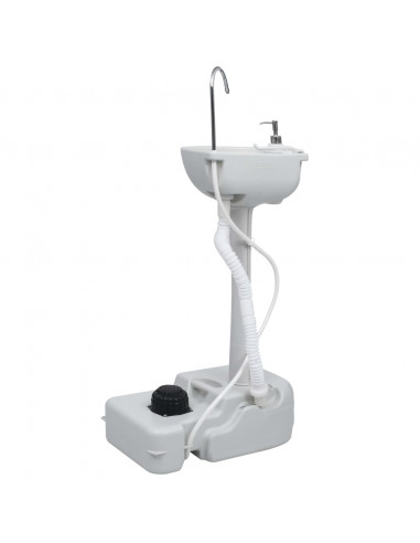 Lavandino con Supporto Portatile da Campeggio Grigio 20 L
