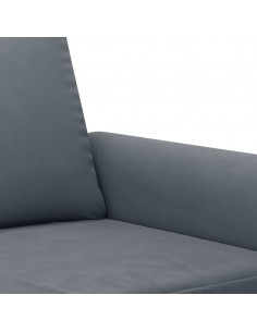 Set di Divani 3 pz con Cuscini Grigio Scuro in Velluto 2