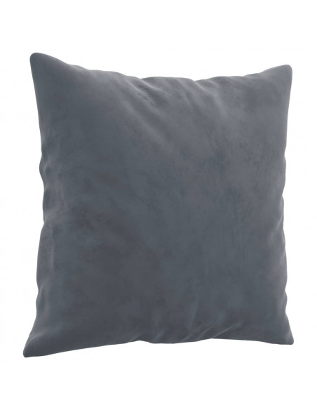Set di Divani 3 pz con Cuscini Grigio Scuro in Velluto