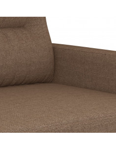 Set di Divani 3 pz con Cuscini Marrone in Tessuto 2