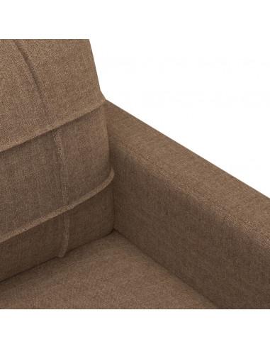 Set di Divani 3 pz con Cuscini Marrone in Tessuto