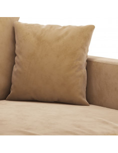 Set di Divani 3 pz con Cuscini Marrone in Velluto 2