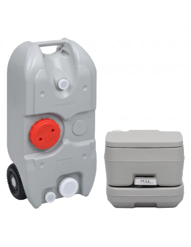 Set Toilette da Campeggio Portatile e Tanica d'Acqua