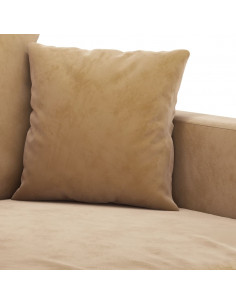 Set di Divani 3 pz con Cuscini Marrone in Velluto 2