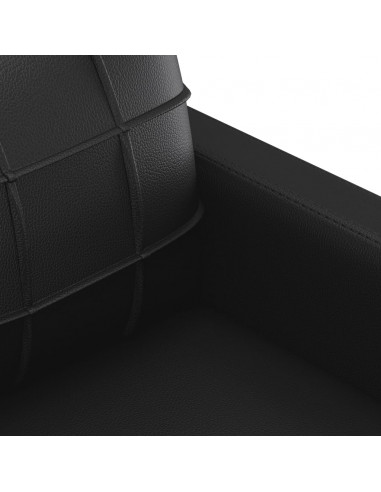 Set di Divani 3 pz con Cuscini Nero in Similpelle