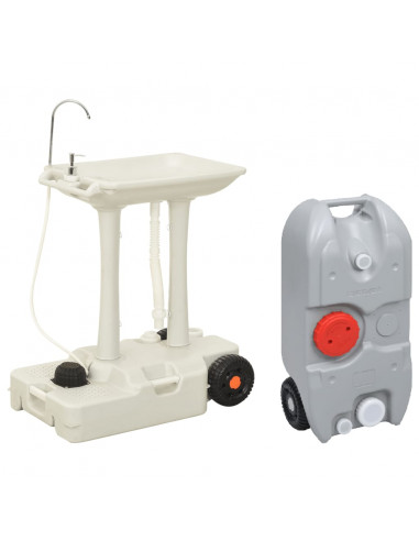 Set Supporto Lavamani da Campeggio Portatile e Tanica d'Acqua