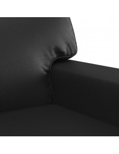 Set di Divani 3 pz con Cuscini Nero in Similpelle 2