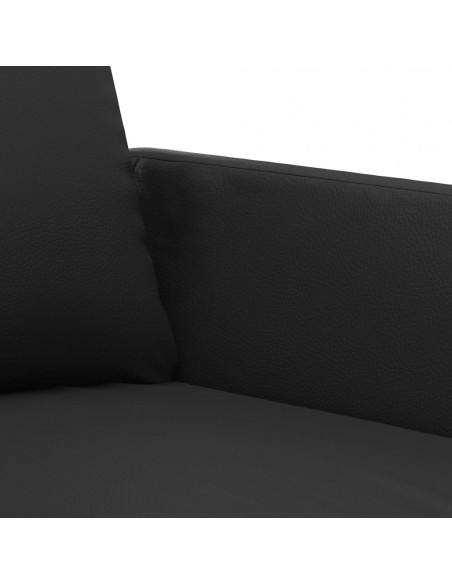 Set di Divani 3 pz con Cuscini Nero in Similpelle