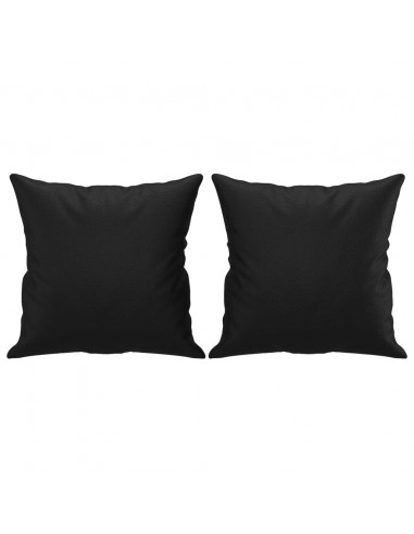 Set di Divani 3 pz con Cuscini Nero in Similpelle