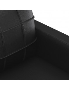 Set di Divani 3 pz con Cuscini Nero in Similpelle