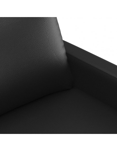 Set di Divani 3 pz con Cuscini Nero in Similpelle