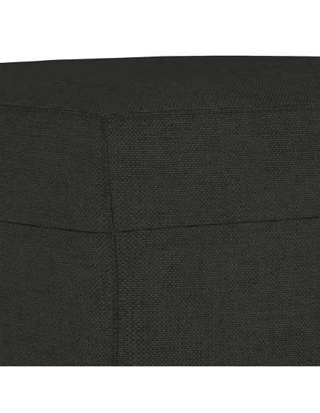 Set di Divani 3 pz con Cuscini Nero in Tessuto