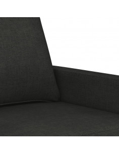 Set di Divani 3 pz con Cuscini Nero in Tessuto