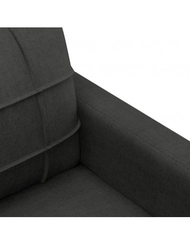 Set di Divani 3 pz con Cuscini Nero in Tessuto