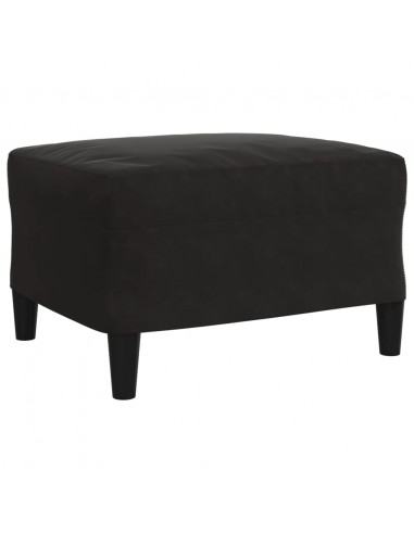 Set di Divani 3 pz con Cuscini Nero in Velluto