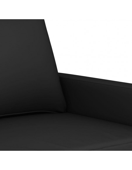 Set di Divani 3 pz con Cuscini Nero in Velluto