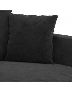 Set di Divani 3 pz con Cuscini Nero in Velluto 2