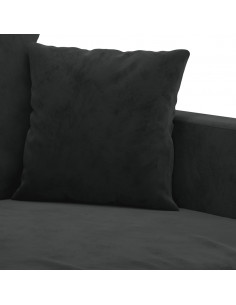 Set di Divani 3 pz con Cuscini Nero in Velluto