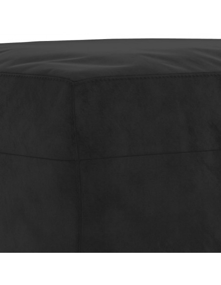 Set di Divani 3 pz con Cuscini Nero in Velluto