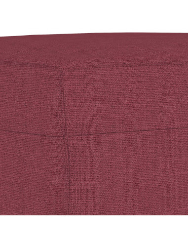 Set di Divani 3 pz con Cuscini Rosso Vino in Tessuto