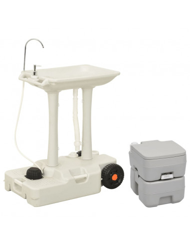 Set Toilette da Campeggio Portatile e Supporto Lavamani