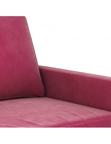 Set di Divani 3 pz con Cuscini Rosso Vino in Velluto