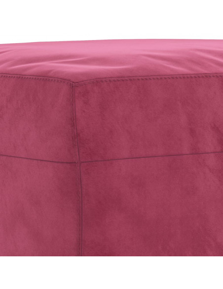 Set di Divani 3 pz con Cuscini Rosso Vino in Velluto