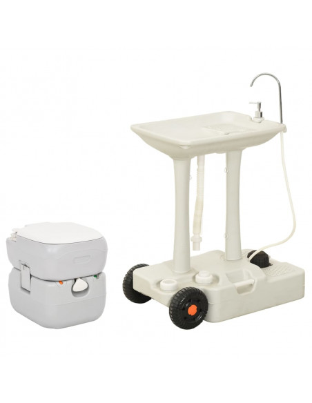Set Toilette da Campeggio Portatile e Supporto Lavamani