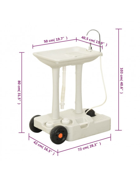 Set Toilette da Campeggio Portatile e Supporto Lavamani