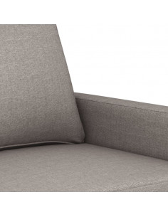 Set di Divani 3 pz con Cuscini Tortora in Tessuto