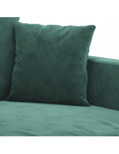 Set di Divani 3 pz con Cuscini Verde scuro in Velluto 2