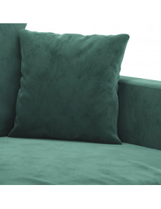 Set di Divani 3 pz con Cuscini Verde scuro in Velluto