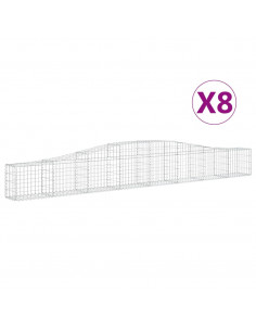 Cesti Gabbioni ad Arco 8 pz 400x30x40/60 cm Ferro Zincato 2