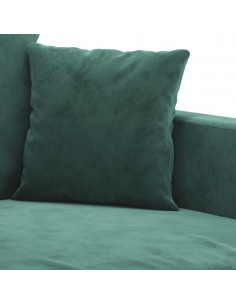 Set di Divani 3 pz con Cuscini Verde scuro in Velluto 2