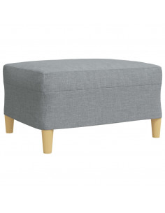 Set di Divani 3 pz con Poggiapiedi Grigio Chiaro in Tessuto 2
