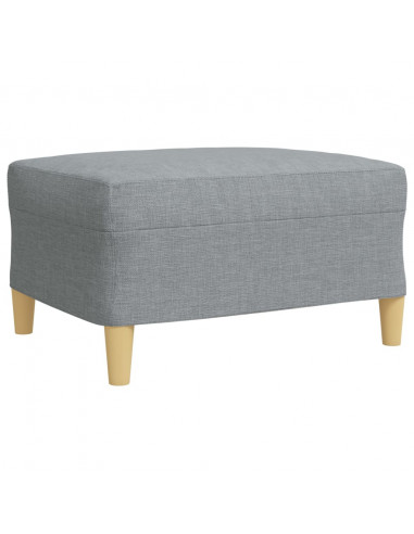 Set di Divani 3 pz con Poggiapiedi Grigio Chiaro in Tessuto