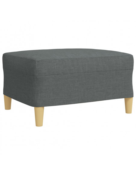 Set di Divani 3 pz con Poggiapiedi Grigio Scuro in Tessuto