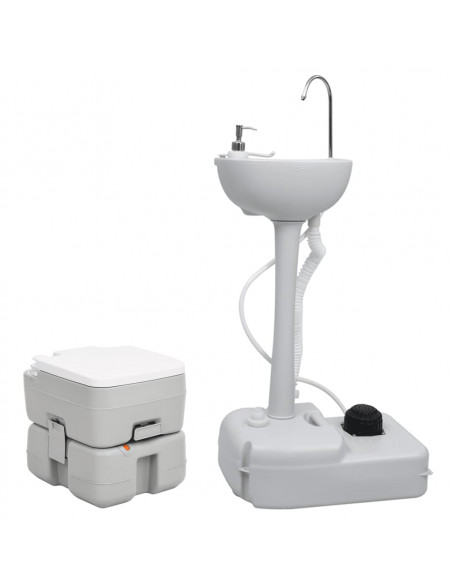 Set Toilette da Campeggio Portatile e Supporto Lavamani