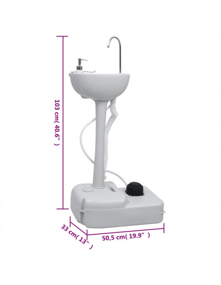 Set Toilette da Campeggio Portatile e Supporto Lavamani