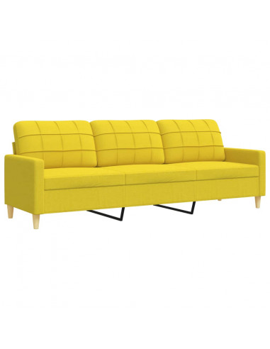 Set di Divani 3 pz Giallo Chiaro in Tessuto