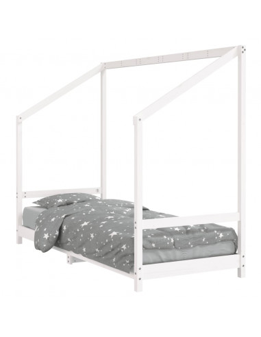 Giroletto per Bambini Bianco 80x200cm in Legno Massello di Pino