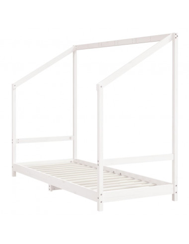 Giroletto per Bambini Bianco 80x200cm in Legno Massello di Pino