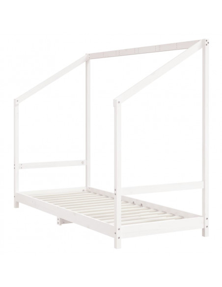 Giroletto per Bambini Bianco 80x200cm in Legno Massello di Pino