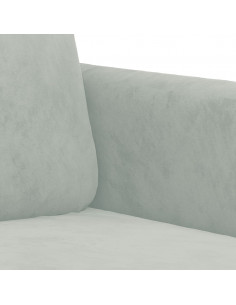 Set di Divani 3 pz Grigio Chiaro in Velluto